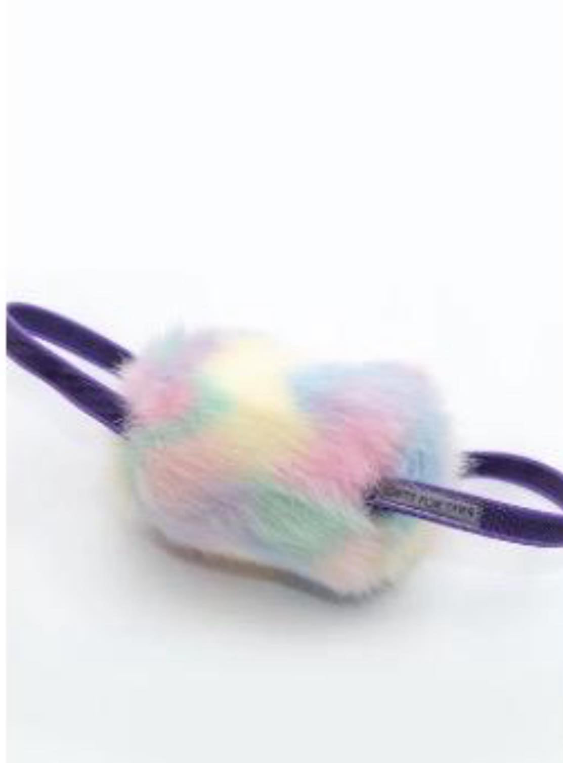 Faux Fur Barrel Toy - Pink/Black/Multi