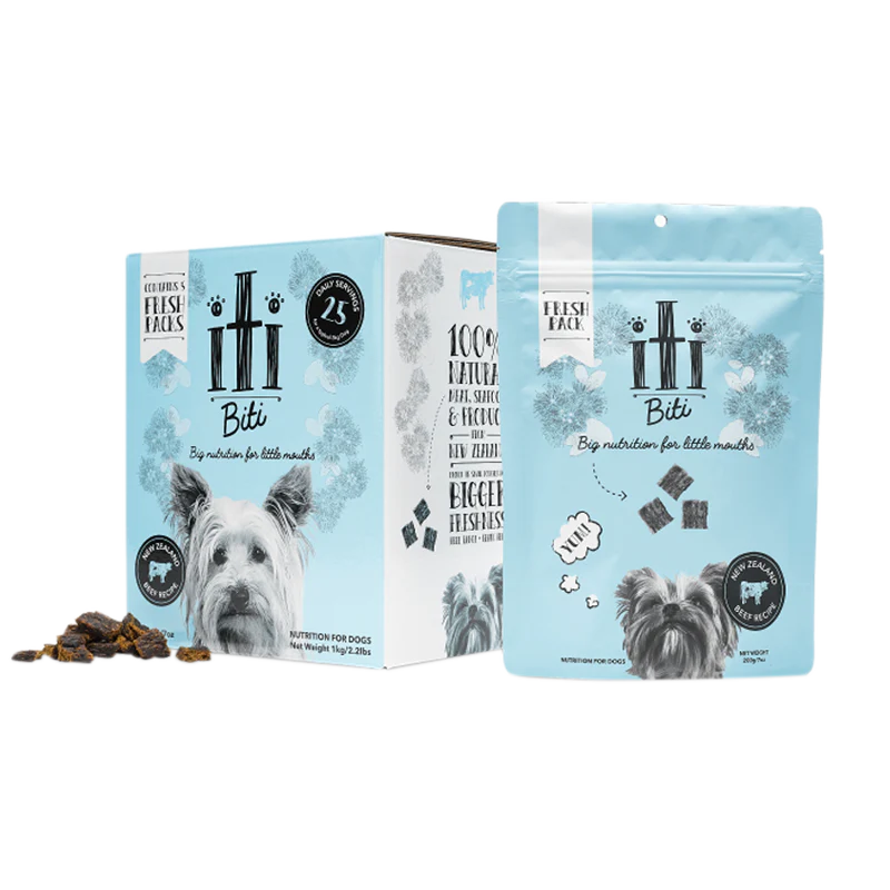 iTi Dog Air Dried Pouches BEEF 5x200g (2.2lbs) or single bags
