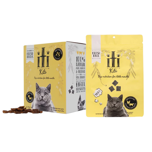 iTi Cat Air Dried Pouches CHICKEN & VEAL 5x200g (2.2lbs) or single bags
