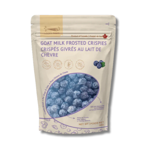 Loopy Paws - Treats - Freeze-Dried - Goat Milk Frosted Crispies - Blueberry - 30g